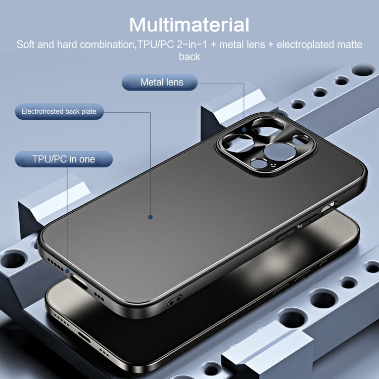 For iPhone 13 Pro Max R-JUST RJ-61 Electroplating Frosted TPU + PC Phone Case(Silver)