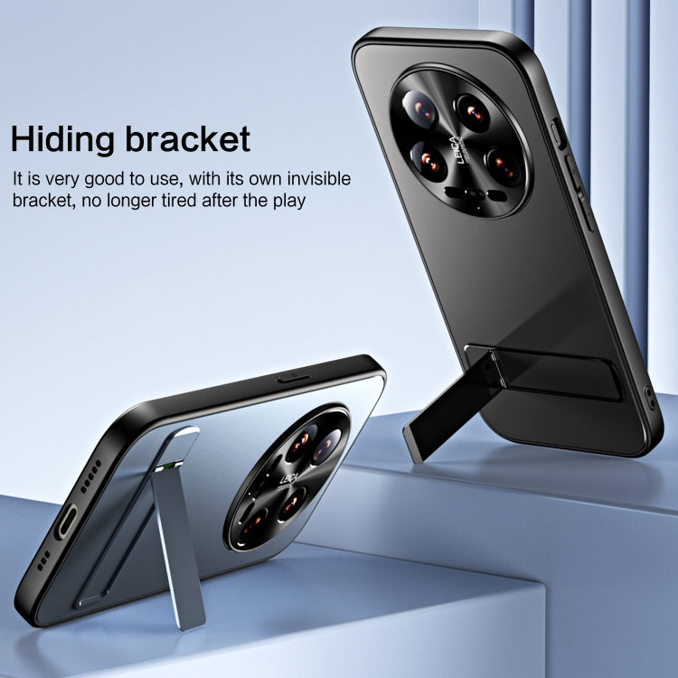 For Xiaomi 14 Ultra R-JUST RJ-61 Electroplating Frosted TPU + PC Phone Case with Holder(Grey)