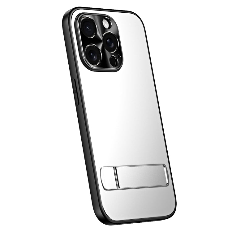 For iPhone 13 Pro Max R-JUST RJ-61 Electroplating Frosted TPU + PC Phone Case with Holder(Silver)