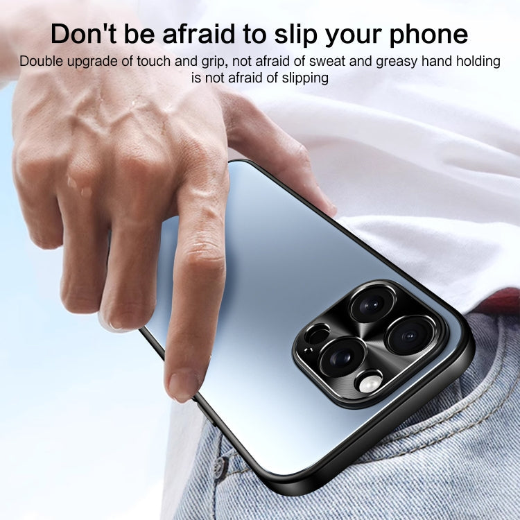 For iPhone 14 Plus R-JUST RJ-61 Electroplating Frosted TPU + PC Phone Case with Holder(Pink)
