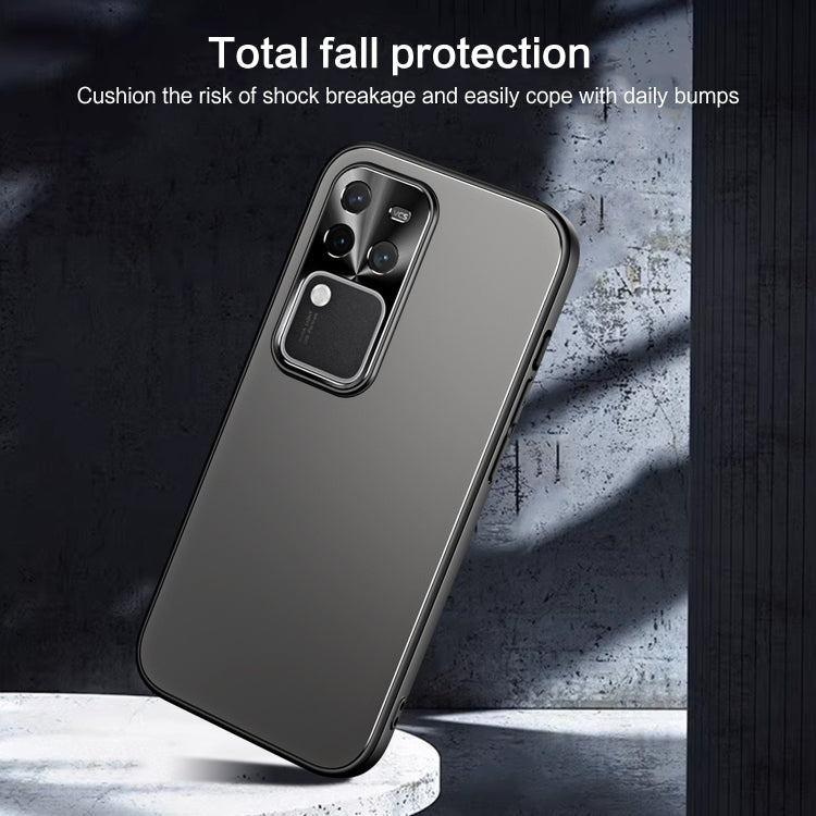 For vivo S18 Pro R-JUST RJ-61 Electroplating Frosted TPU + PC Phone Case with Holder(Pink)