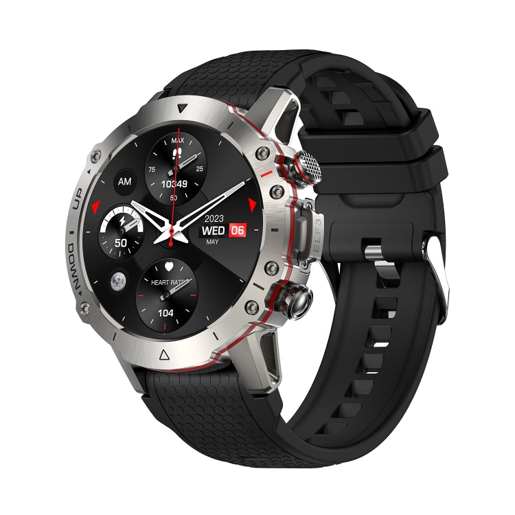 ELF3 1.39 inch TFT Round Screen Outdoor Silicone Strap Smart Watch Supports Blood Oxygen Monitoring(Silver)