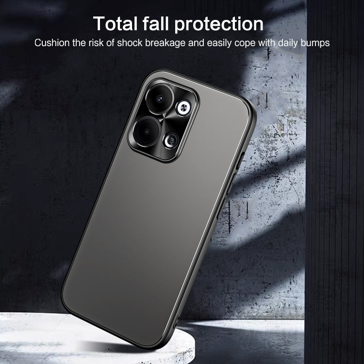For OPPO Reno9 Pro+ R-JUST RJ-61 Electroplating Frosted TPU + PC Phone Case(Silver)