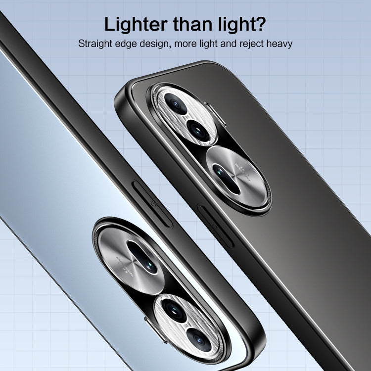 For OPPO Reno11 Global R-JUST RJ-61 Electroplating Frosted TPU + PC Phone Case(Silver)