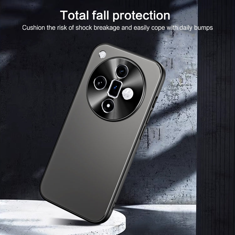 For OPPO Find X7 R-JUST RJ-61 Electroplating Frosted TPU + PC Phone Case with Holder(Grey)