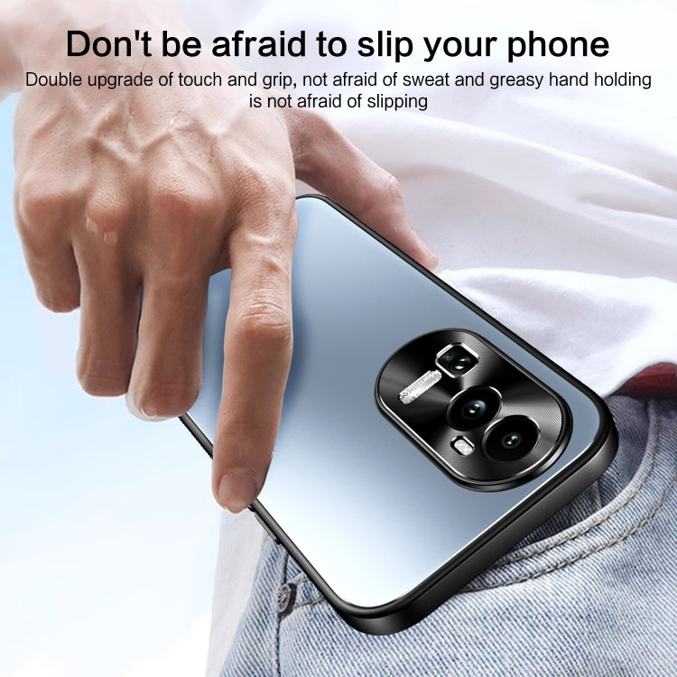 For OPPO Reno10 Pro+ Global R-JUST RJ-61 Electroplating Frosted TPU + PC Phone Case with Holder(Grey)