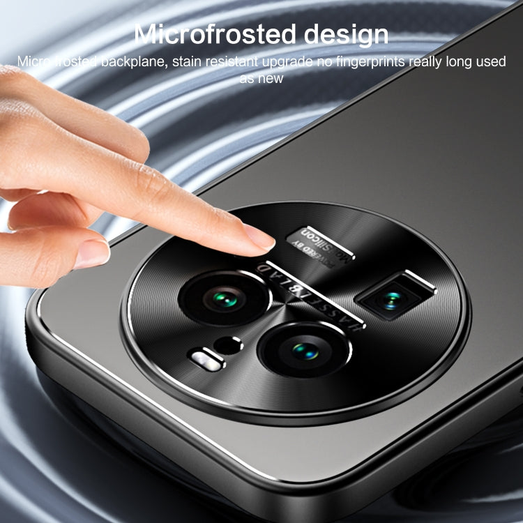 For OPPO Find X6 Pro R-JUST RJ-61 Electroplating Frosted TPU + PC Phone Case with Holder(Silver)