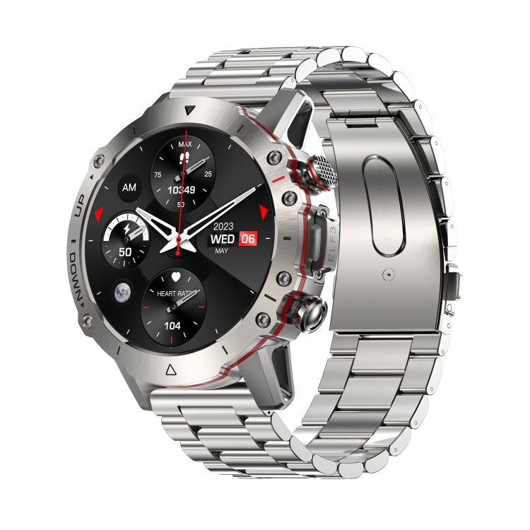 LEMFO ELF3 1.39 inch TFT Round Screen Outdoor Steel Strap Smart Watch Supports Blood Oxygen Monitoring(Silver)