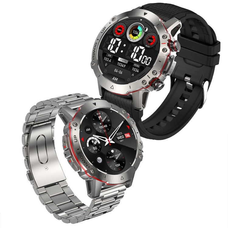 LEMFO ELF3 1.39 inch TFT Round Screen Outdoor Steel Strap Smart Watch Supports Blood Oxygen Monitoring(Silver)