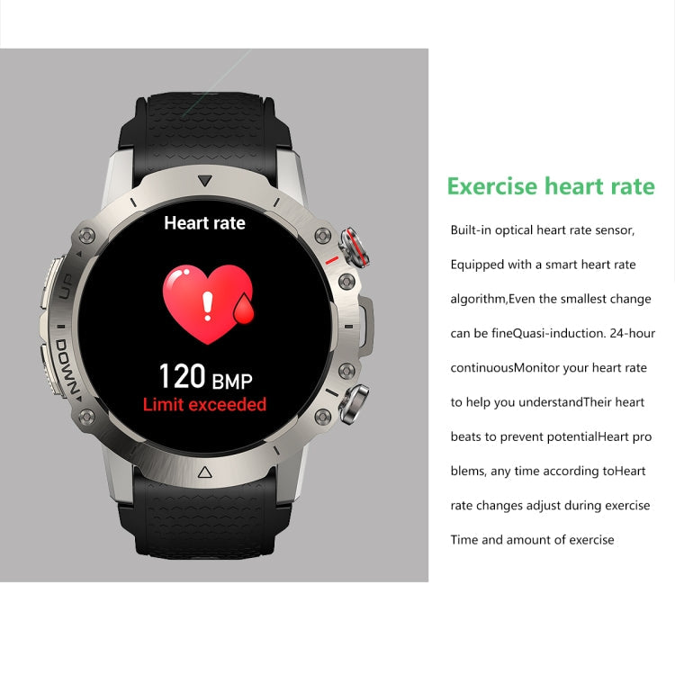 LEMFO ELF3 1.39 inch TFT Round Screen Outdoor Steel Strap Smart Watch Supports Blood Oxygen Monitoring(Silver)