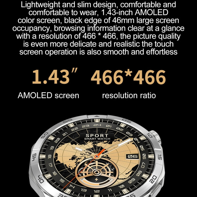 LEMFO HK4 1.43 inch AMOLED Round Screen Smart Watch Supports Bluetooth Calls(Green)