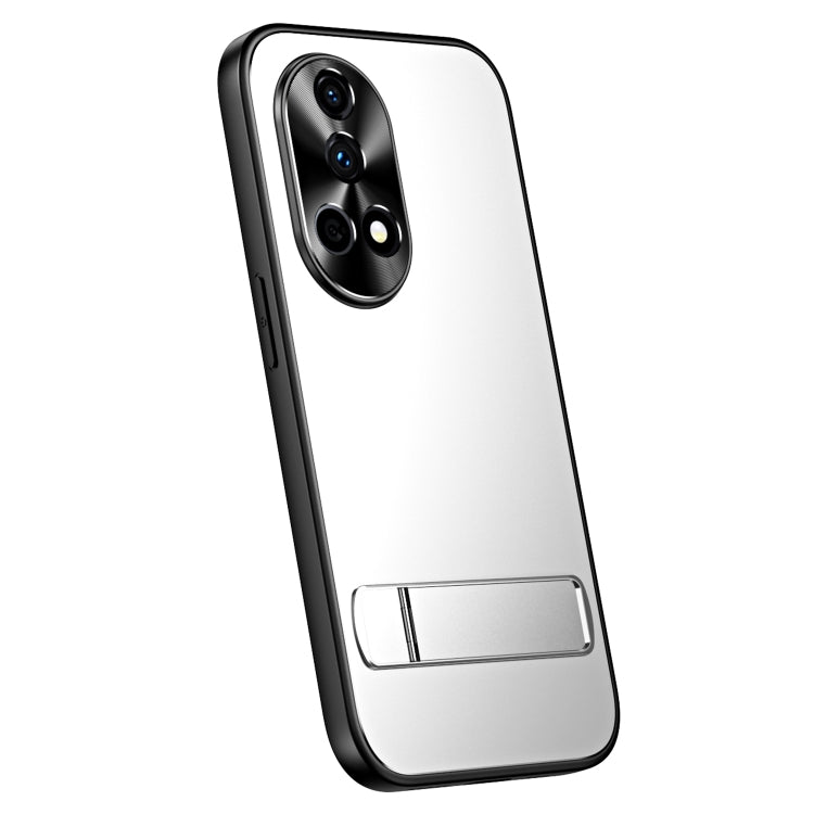 For Huawei nova 12 R-JUST RJ-61 Electroplating Frosted TPU + PC Phone Case with Holder(Silver)