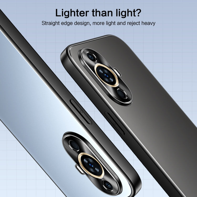For Huawei nova 11 R-JUST RJ-61 Electroplating Frosted TPU + PC Phone Case with Holder(Silver)