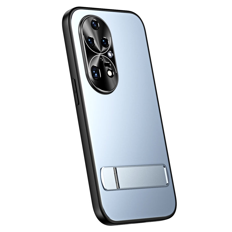 For Huawei P50 Pro R-JUST RJ-61 Electroplating Frosted TPU + PC Phone Case with Holder(Blue)
