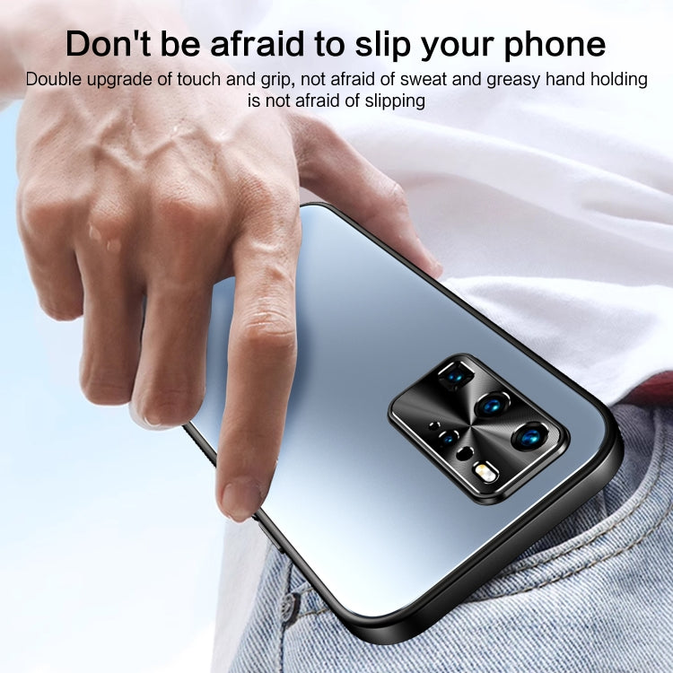 For Huawei P40 Pro R-JUST RJ-61 Electroplating Frosted TPU + PC Phone Case with Holder(Silver)