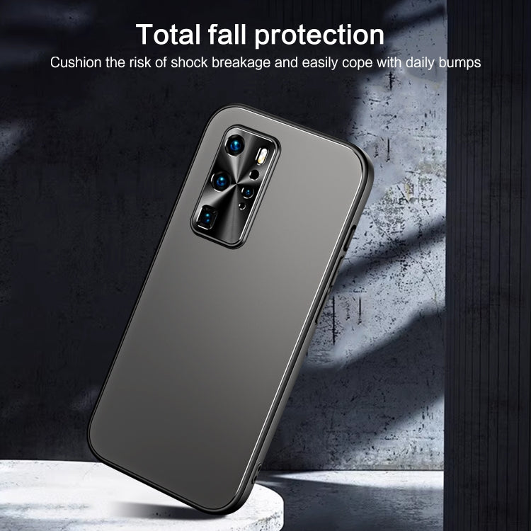 For Huawei P40 Pro R-JUST RJ-61 Electroplating Frosted TPU + PC Phone Case with Holder(Pink)