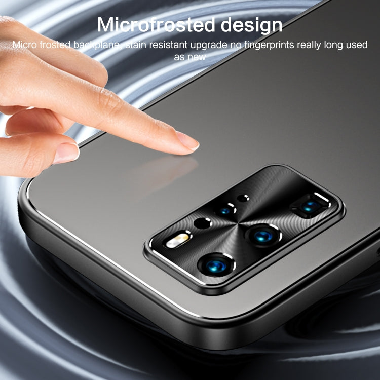 For Huawei P40 R-JUST RJ-61 Electroplating Frosted TPU + PC Phone Case with Holder(Grey)