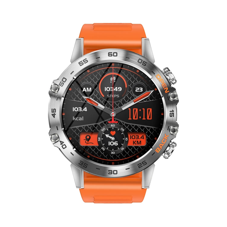 K52 1.39 inch IPS Square Screen Smart Watch Supports Bluetooth Calls(Silver Orange)