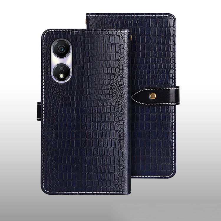 For Honor Play 40 idewei Crocodile Texture Leather Phone Case(Dark Blue)
