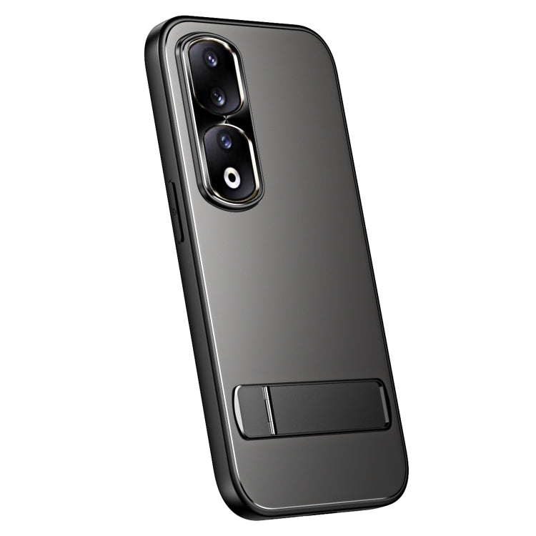 For Honor 90 Pro R-JUST RJ-61 Electroplating Frosted TPU + PC Phone Case with Holder(Grey)