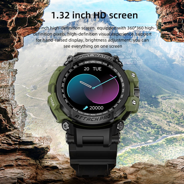 LOKMAT ATTACK Pro 1.32 inch BT5.1 Smart Sport Watch, Support Bluetooth Call / Sleep / Blood Oxygen / Heart Rate / Blood Pressure Health Monitor(Black)