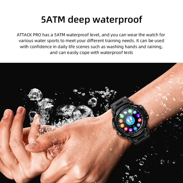 LOKMAT ATTACK Pro 1.32 inch BT5.1 Smart Sport Watch, Support Bluetooth Call / Sleep / Blood Oxygen / Heart Rate / Blood Pressure Health Monitor(Black)