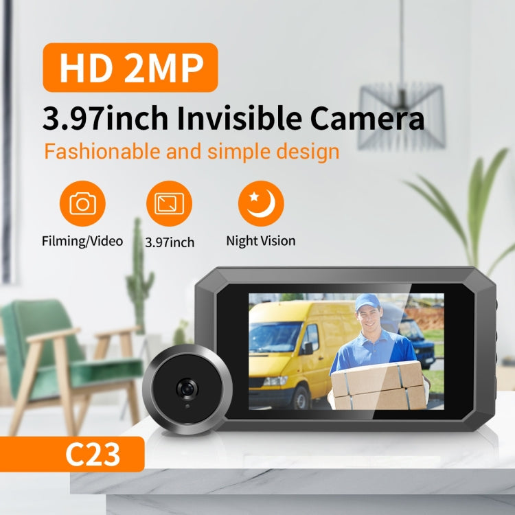ESCAM C23 3.97 inch 1080p Smart Digital Door Concealed Viewer Wide Angle With Night Vision(Black)