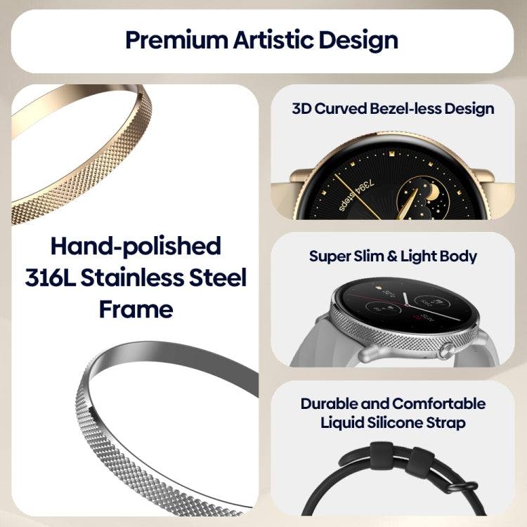 Zeblaze GTR 3 Pro 1.43 inch Screen Voice Calling Smart Watch, Support Heart Rate / Blood Pressure / Blood Oxygen(Gold)
