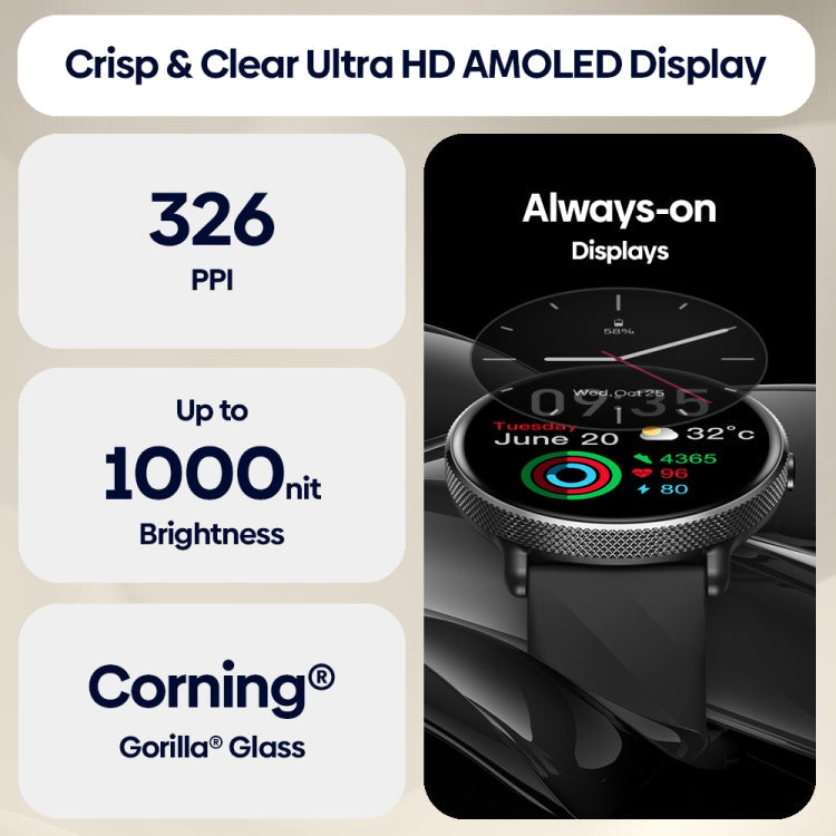 Zeblaze GTR 3 Pro 1.43 inch Screen Voice Calling Smart Watch, Support Heart Rate / Blood Pressure / Blood Oxygen(Black)