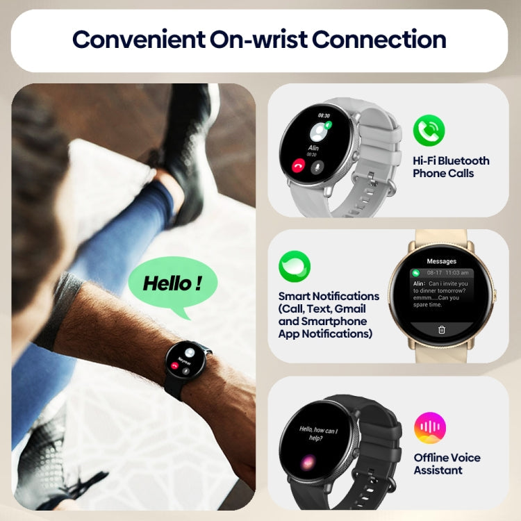 Zeblaze GTR 3 Pro 1.43 inch Screen Voice Calling Smart Watch, Support Heart Rate / Blood Pressure / Blood Oxygen(Gold)