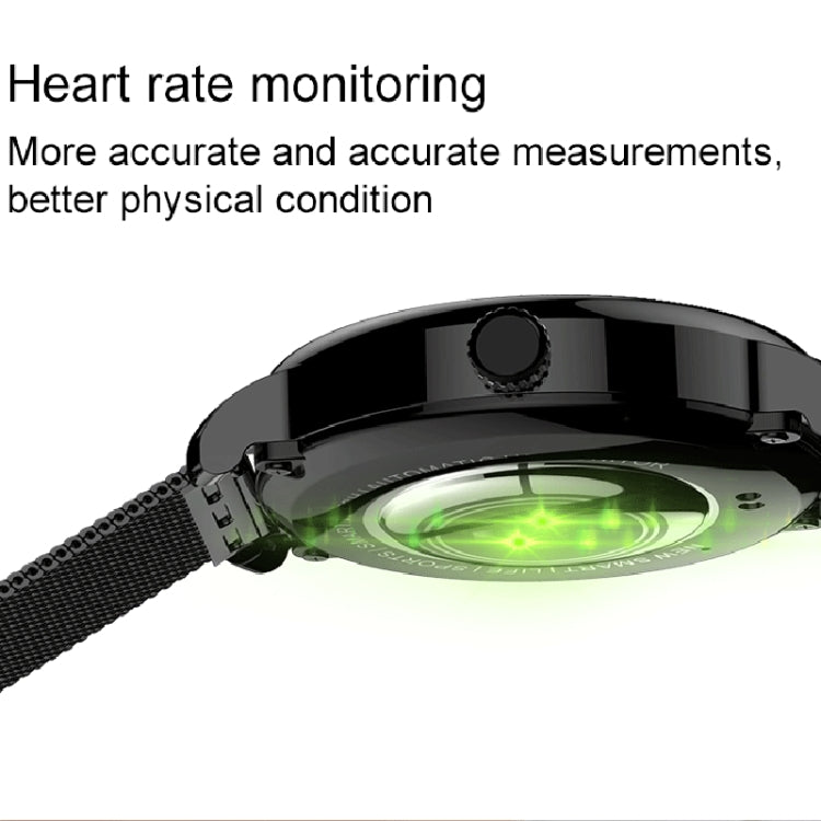 LEMFO LF35 1.43 inch AMOLED Round Screen Steel Strap Smart Watch Supports Blood Oxygen Detection(Black)