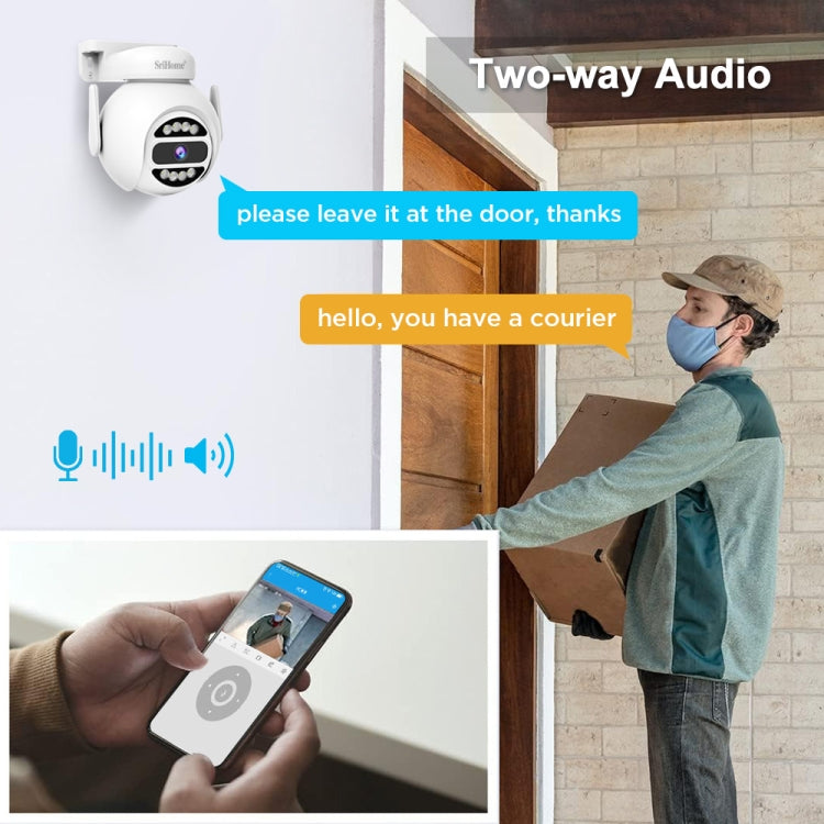 SriHome SH047 4MP IP66 Waterproof Motion Detection Night Vision WiFi HD Camera(EU Plug)