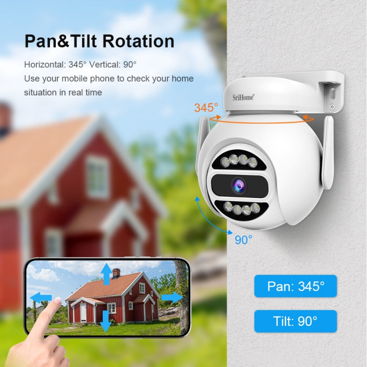 SriHome SH047 4MP IP66 Waterproof Motion Detection Night Vision WiFi HD Camera(AU Plug)