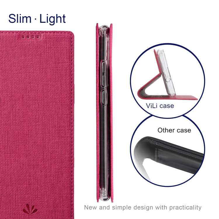 For OnePlus 12 ViLi DMX Series Shockproof TPU + PU Leather Magnetic Attraction Horizontal Flip Case(Rose Red)