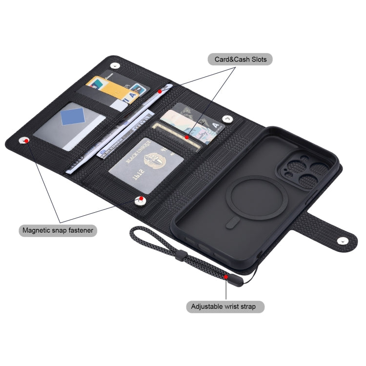 For iPhone 12 / 12 Pro ViLi GHA Series Shockproof MagSafe RFID Leather Attraction Horizontal Flip Phone Case(Black)