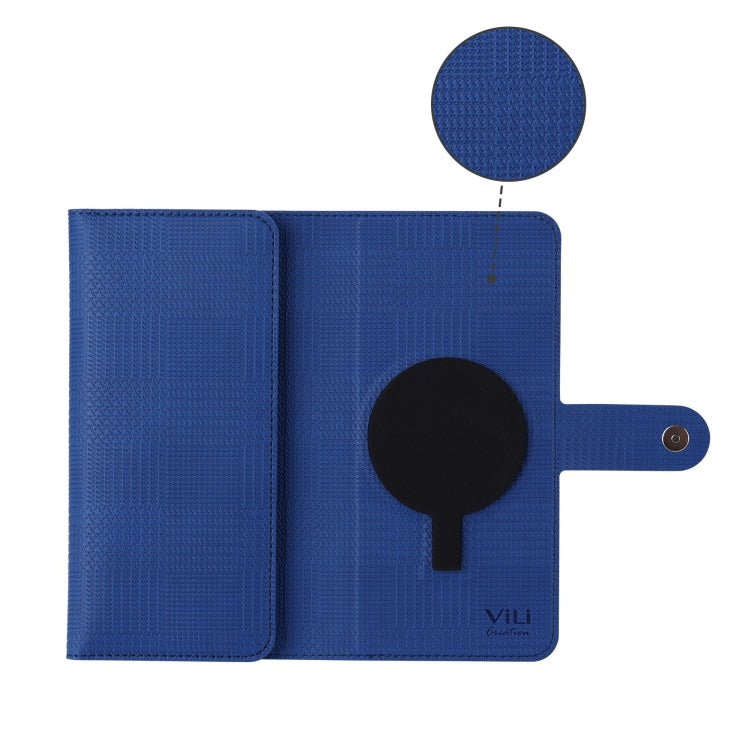 For iPhone 12 Pro Max ViLi GHA Series Shockproof MagSafe RFID Leather Attraction Horizontal Flip Phone Case(Blue)