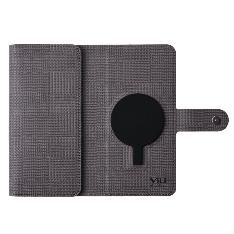 For iPhone 14 Plus ViLi GHA Series Shockproof MagSafe RFID Leather Attraction Horizontal Flip Phone Case(Grey)