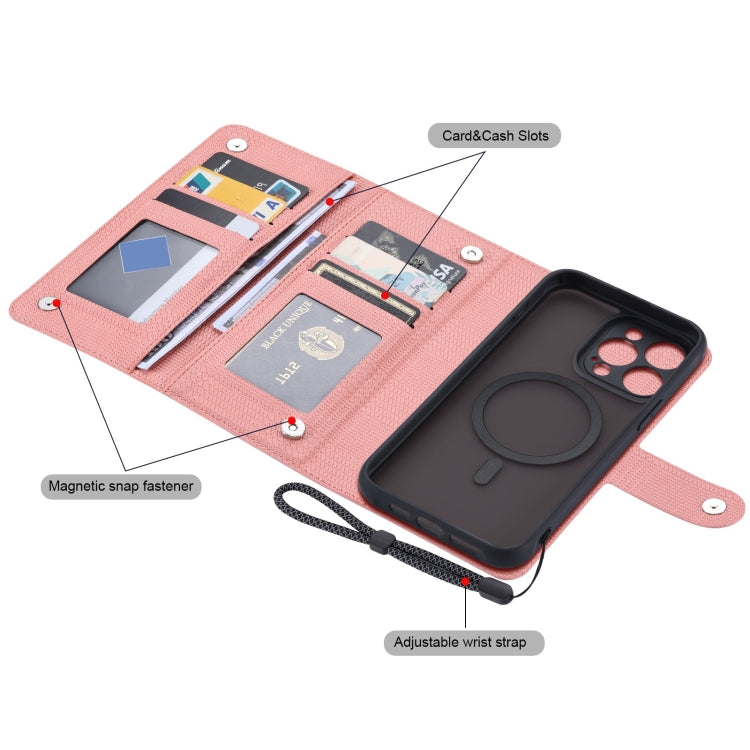 For iPhone 15 Pro ViLi GHA Series Shockproof MagSafe RFID Leather Attraction Horizontal Flip Phone Case(Pink)