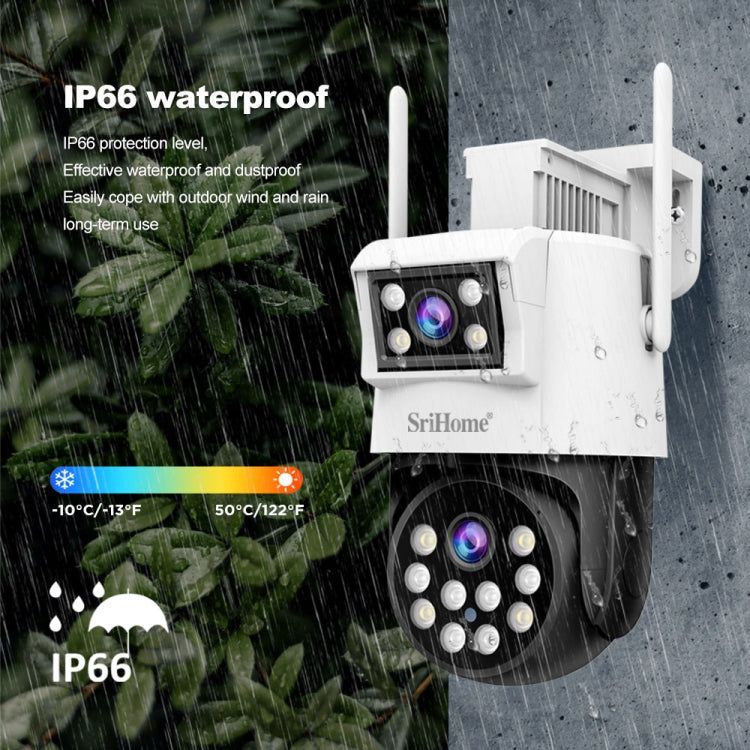 SriHome SH048 2MP + 2MP Humanoid Tracking Smart Night Vision Dual Lens IP Camera(AU Plug)