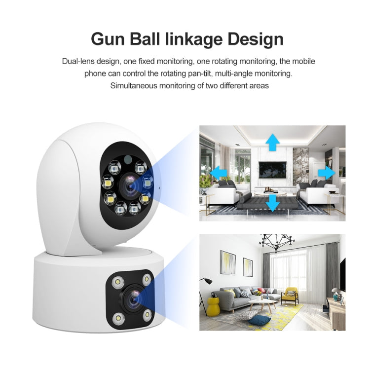 SriHome SH049 2MP + 2MP Humanoid Tracking Smart Night Vision Dual Lens HD IP Camera(EU Plug)