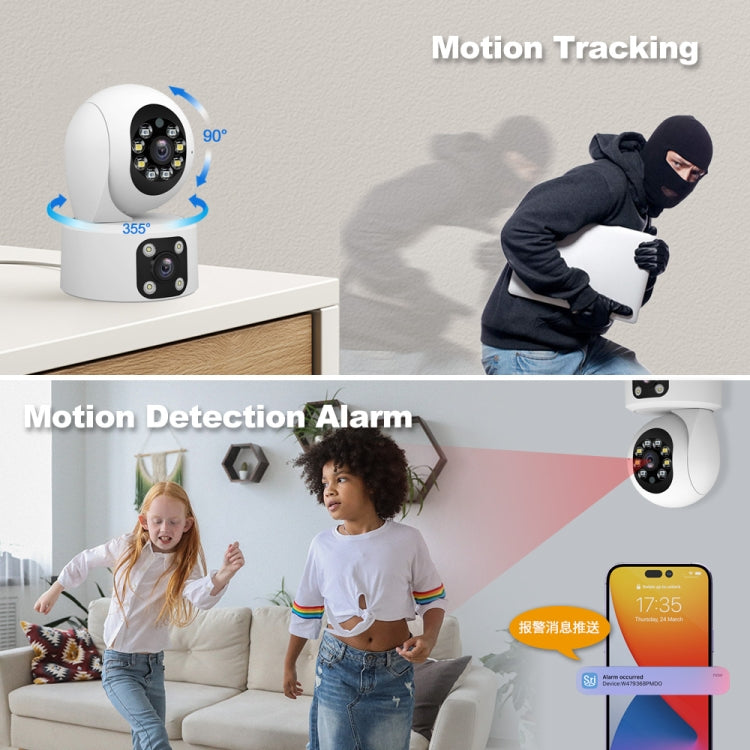 SriHome SH049 2MP + 2MP Humanoid Tracking Smart Night Vision Dual Lens HD IP Camera(EU Plug)