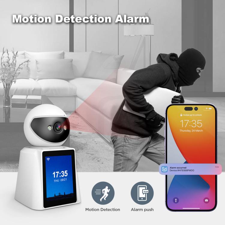 Srihome SH053 4MP 2.8 inch IPS Screen Smart Video Calling IP Camera Baby Monitor(US Plug)