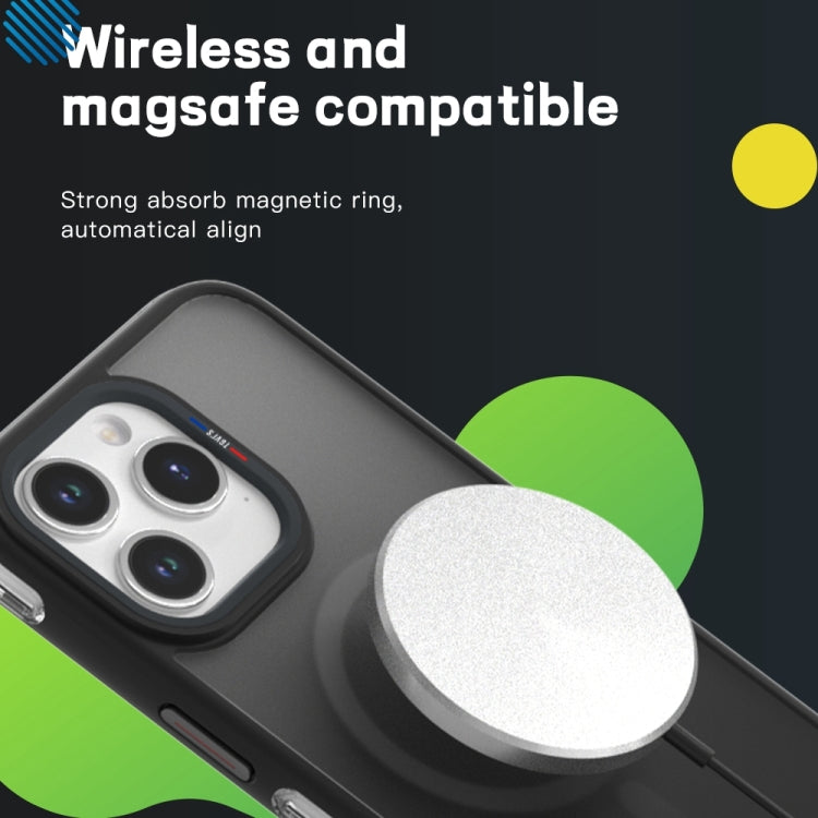 For iPhone 15 Pro Max TGVIS Vigor Series Airbag MagSafe Magnetic Phone Case(Transparent Grey)