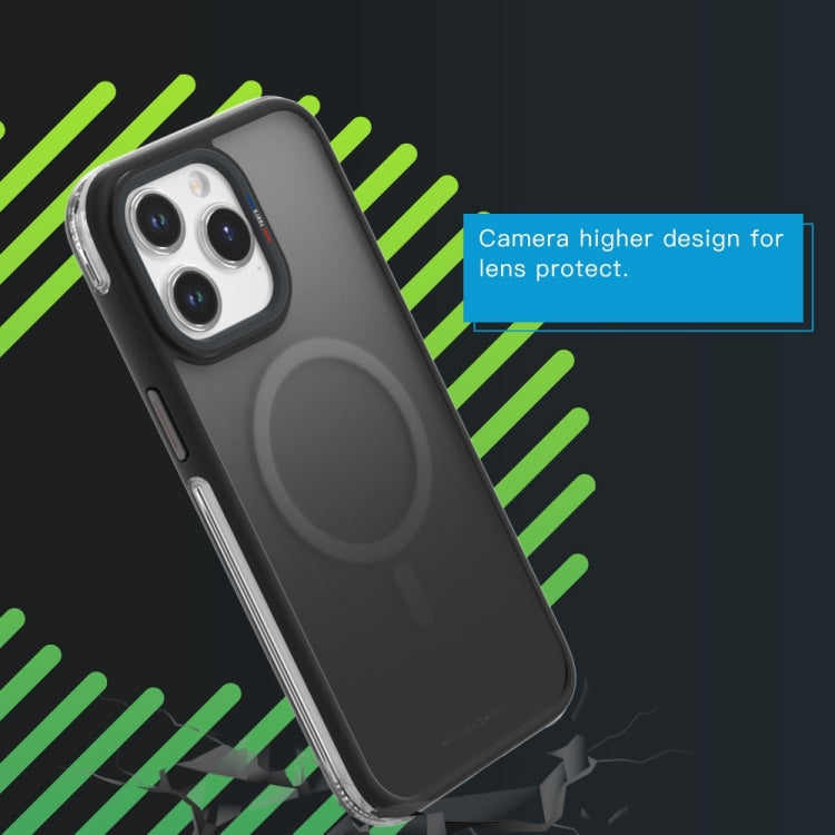 For iPhone 15 TGVIS Vigor Series Airbag MagSafe Magnetic Phone Case(Gradient Black)