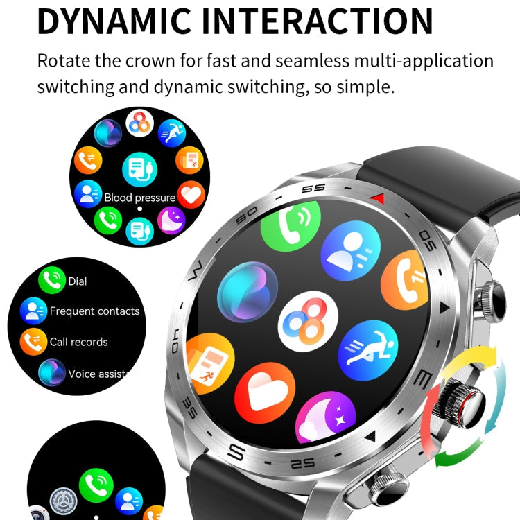 LEMFO T95 1.52 inch IPS Screen 2 in 1 Bluetooth Earphone Smart Watch Support Health Monitoring(Silver)
