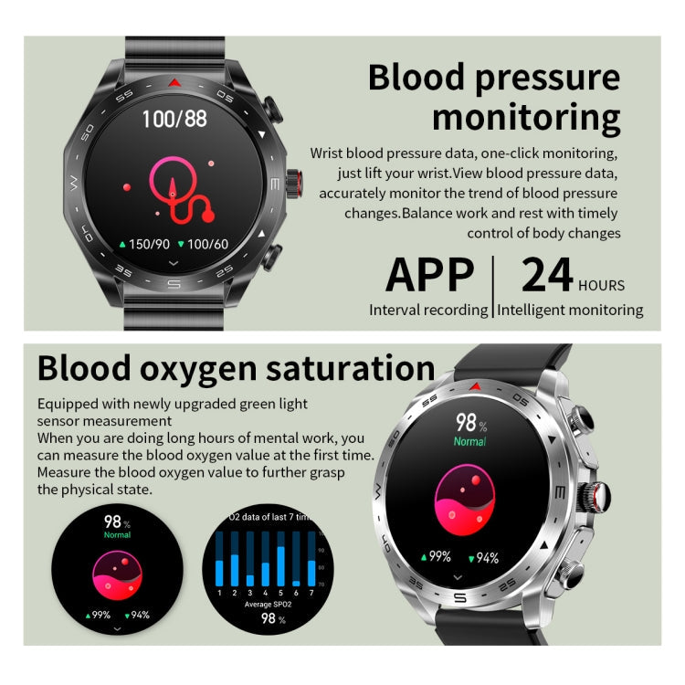 LEMFO T95 1.52 inch IPS Screen 2 in 1 Bluetooth Earphone Smart Watch Support Health Monitoring(Black)