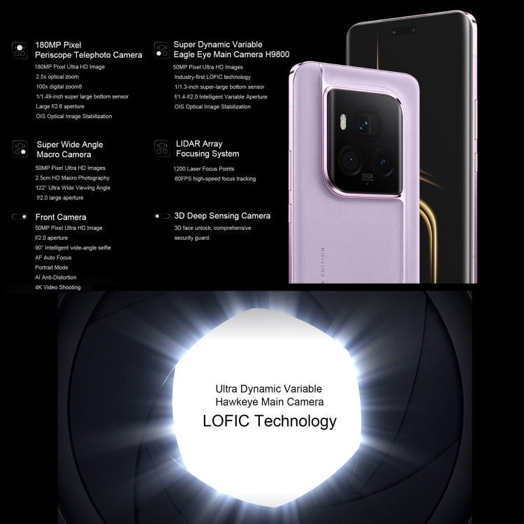 Honor Magic6 Ultimate, 16GB+1TB,  6.8 inch Magic OS 8.0 Snapdragon 8 Gen 3 Octa Core up to 3.3GHz, Network: 5G, OTG, NFC, Support Google Play(Black)