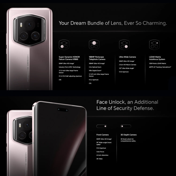 Honor Magic6 RSR Porsche Design, 24GB+1TB,  6.8 inch Magic OS 8.0 Snapdragon 8 Gen 3 Octa Core up to 3.3GHz, Network: 5G, OTG, NFC, Support Google Play(Agate Grey)