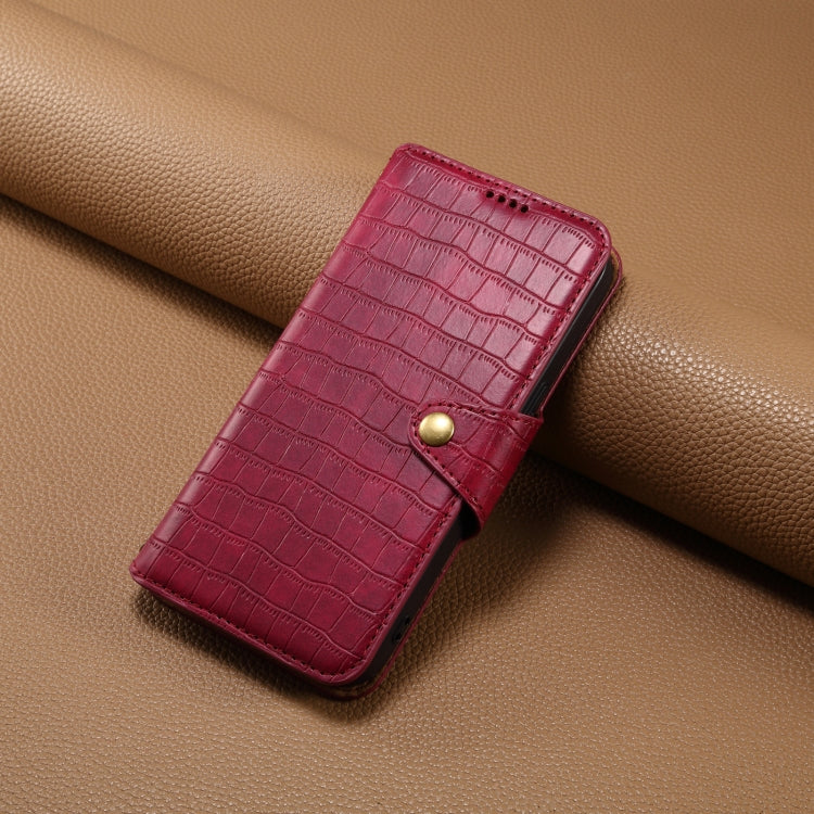 For Honor Magic5 Denior Crocodile Texture Oil Edge Leather Phone Case(Rose Red)