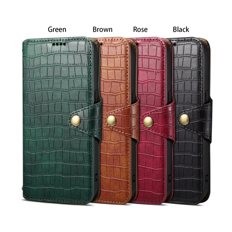 For Honor Magic5 Pro Denior Crocodile Texture Oil Edge Leather Phone Case(Green)